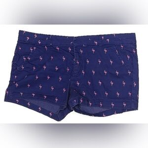 Harper Navy Shorts with Pink Flamingo Print